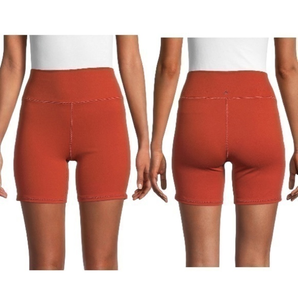 WeWoreWhat Rust Orange High Waist Biker Shorts Small